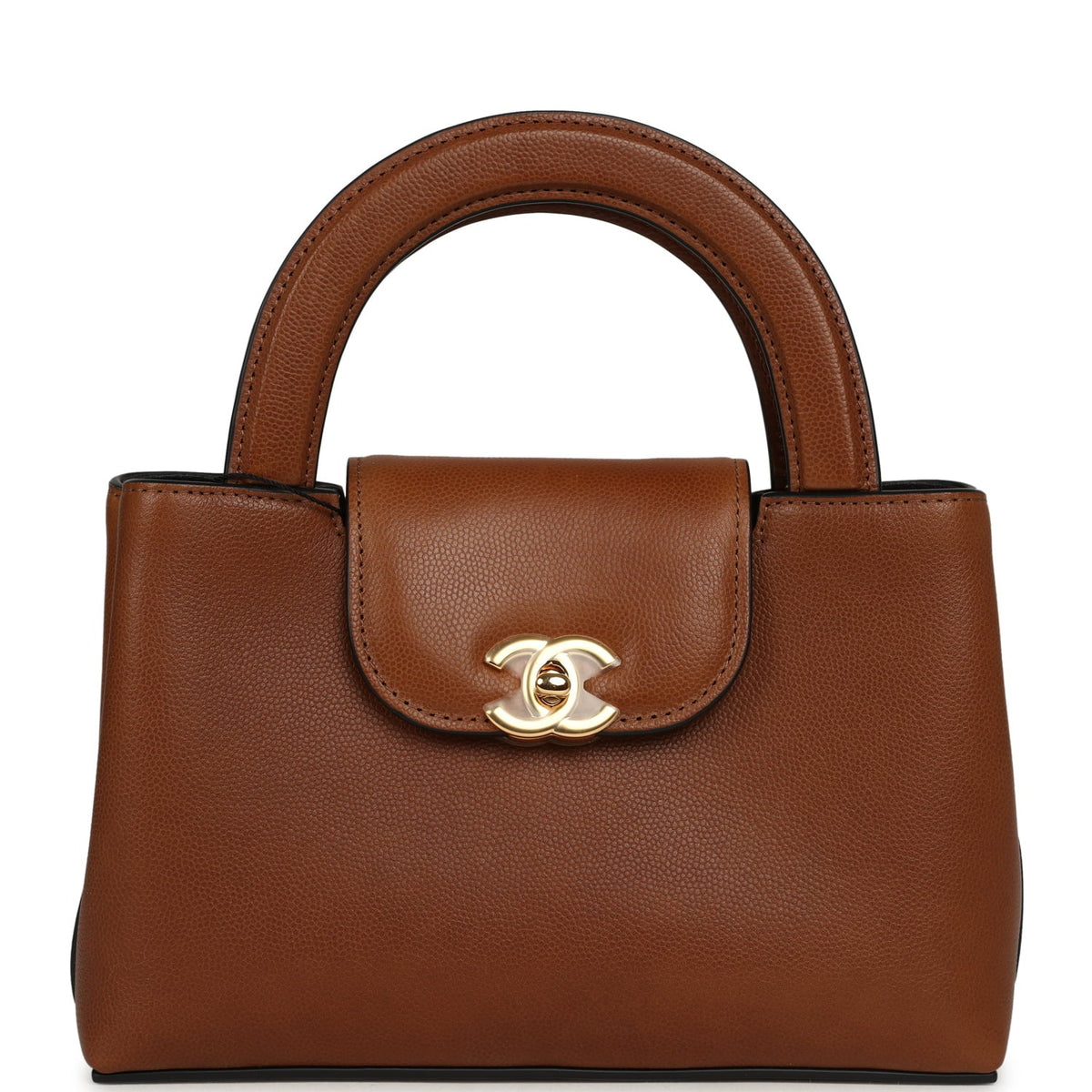 Chanel Small Kelly Shopper Camel Caviar Gold Hardware