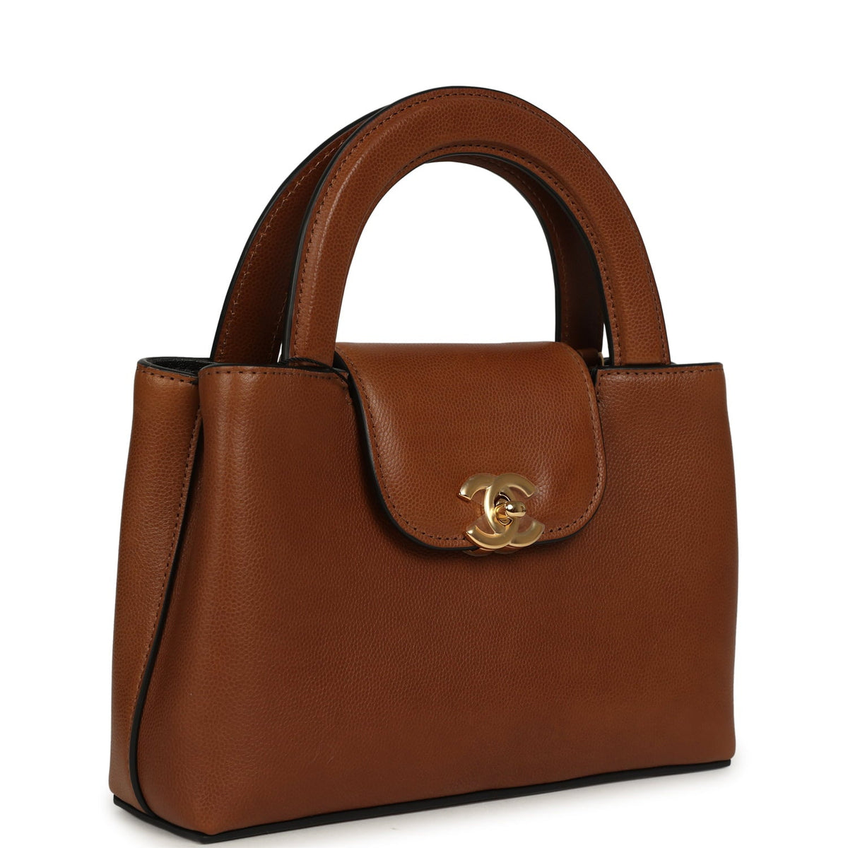 Chanel Small Kelly Shopper Camel Caviar Gold Hardware