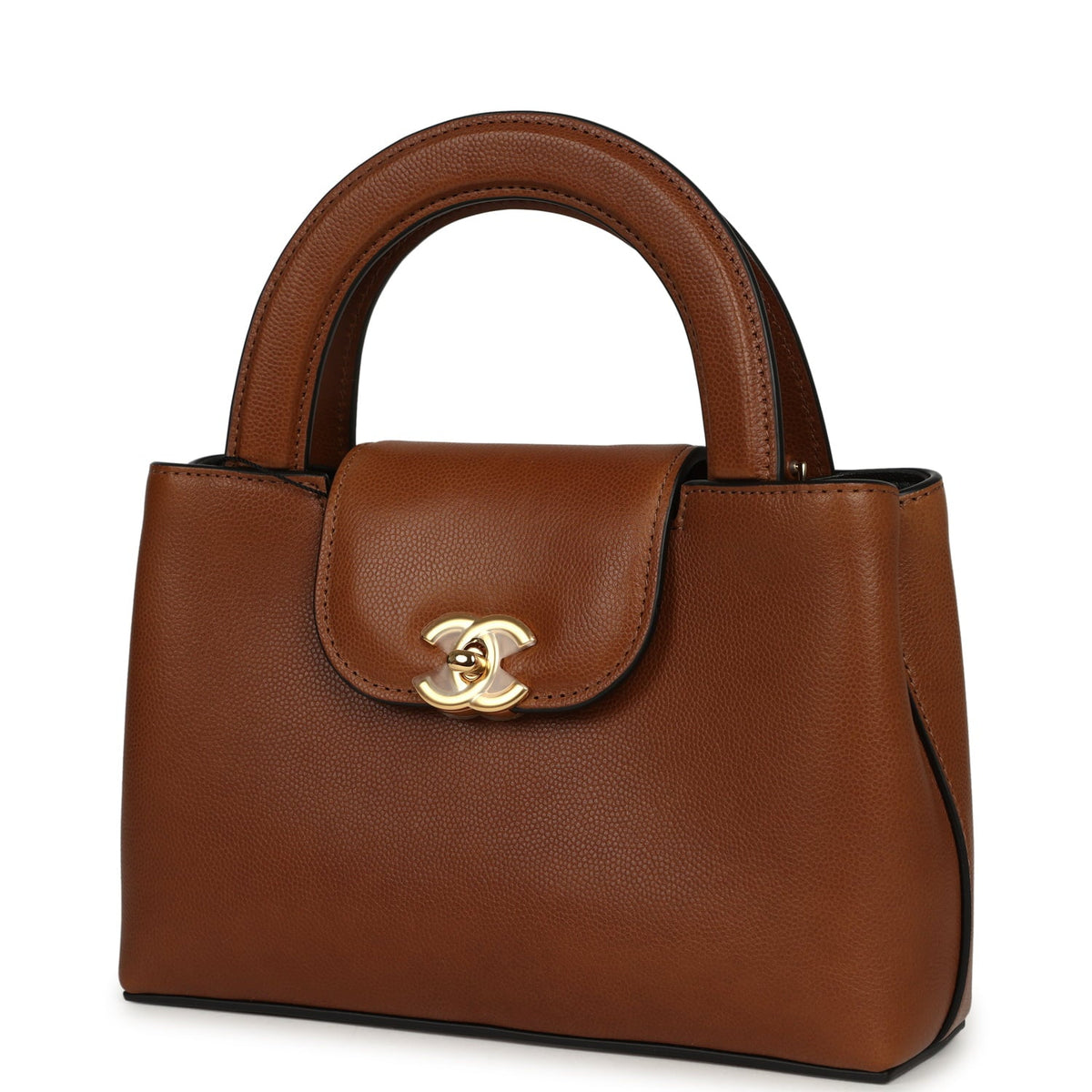 Chanel Small Kelly Shopper Camel Caviar Gold Hardware