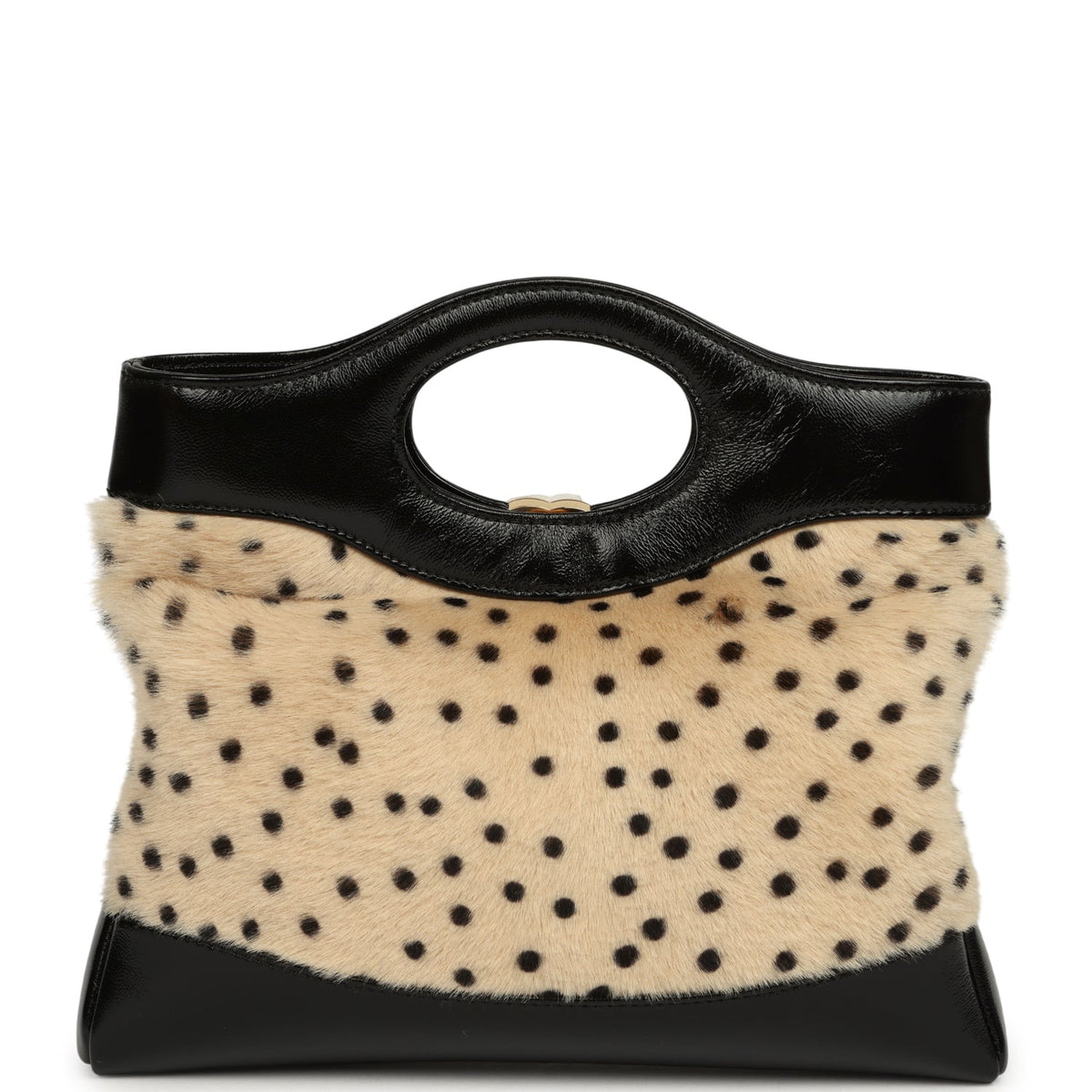 Chanel Mini "Cheetah Print" 31 Shopper Beige Calf Hair, Black Shiny Lambskin Gold Hardware