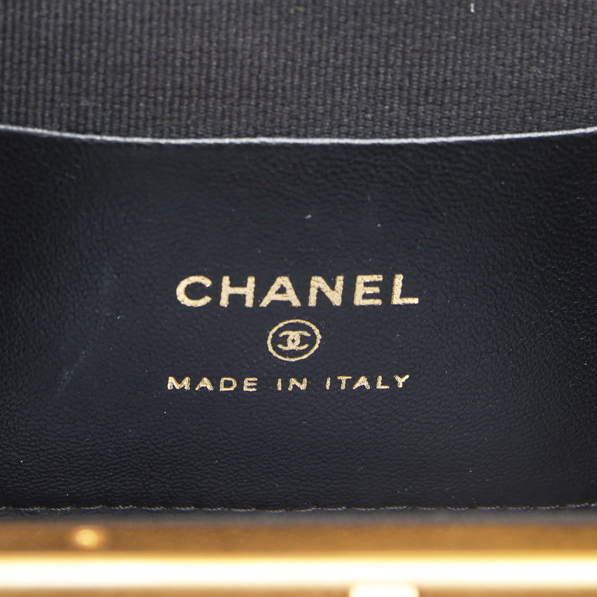 Pre-owned Chanel Mini Clutch with Bow Crossbody Bag Black Shiny Lambskin, Sequin Antique Gold Hardware