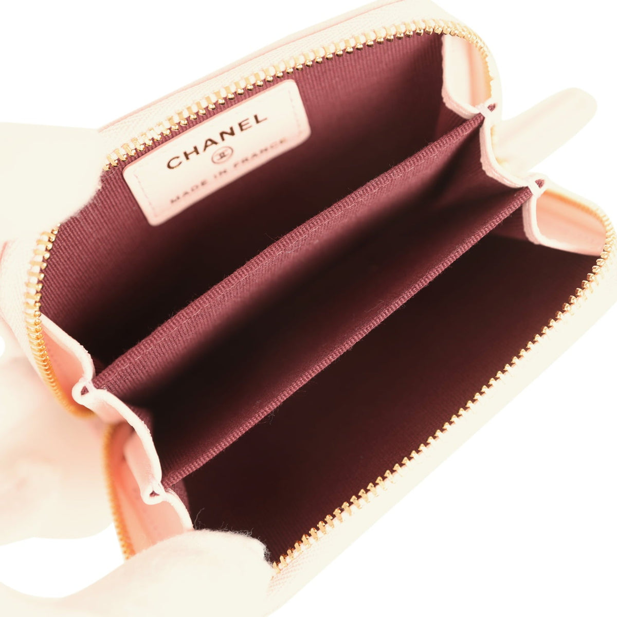 Chanel "Lucky Park" Coin Wallet Light Pink Grained Goatskin Gold Hardware
