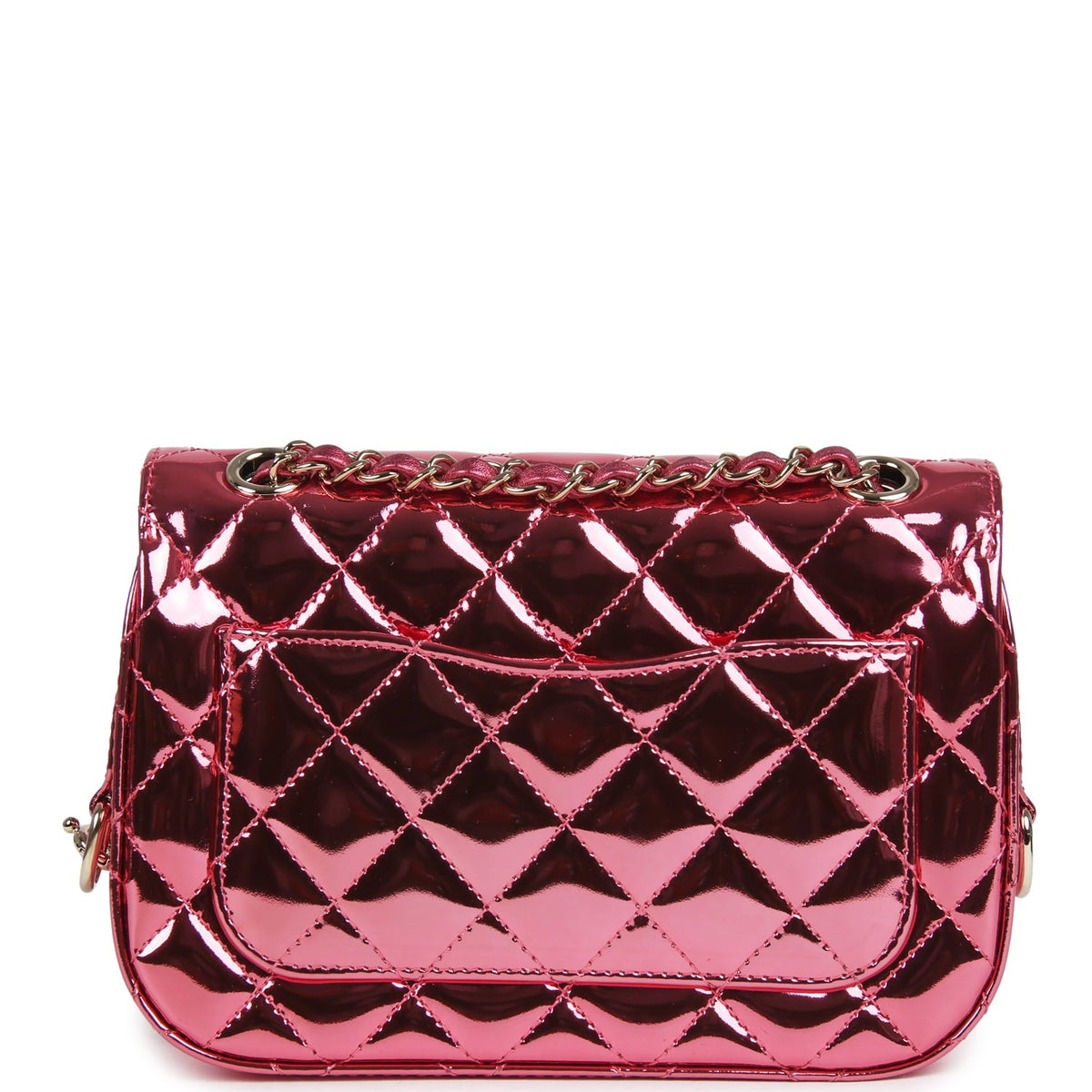 Chanel Mini Flap Bag and Star Coin Purse Pink Mirror Calfskin, Metallic Calfskin Light Gold Hardware