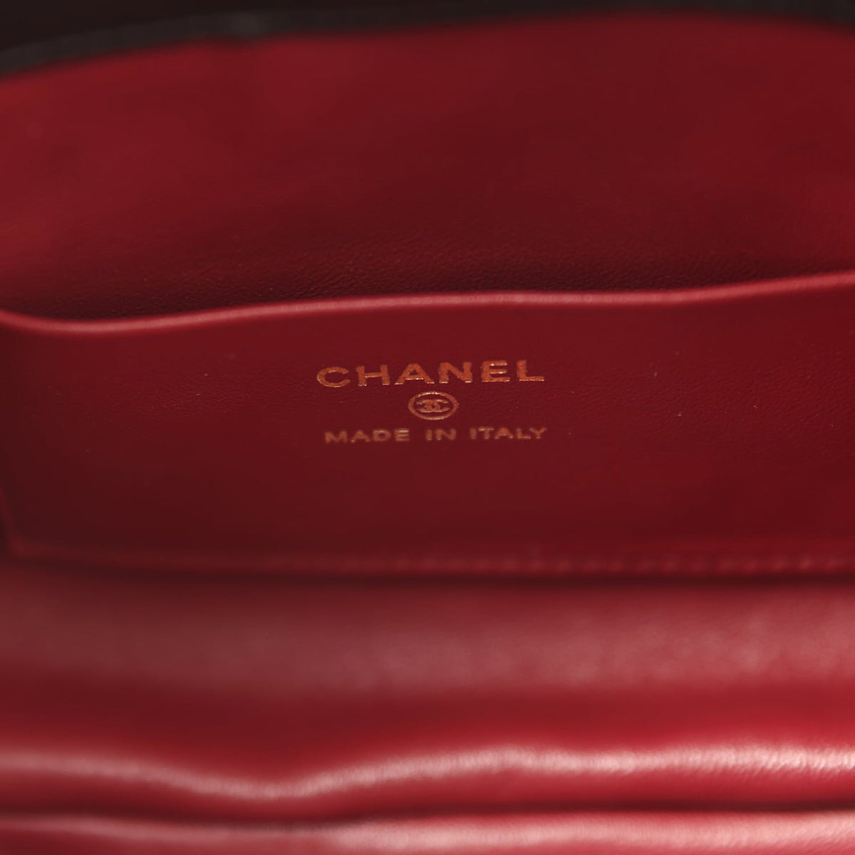 Chanel CC Drawstring Clutch with Leather Strap Black Lambskin Gold Hardware