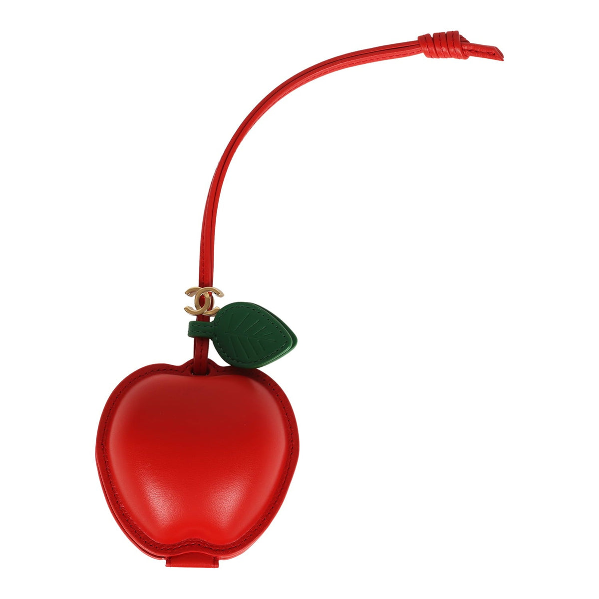 Chanel "Charming City" Apple Bag Charm Red, Green Lambskin Gold Hardware
