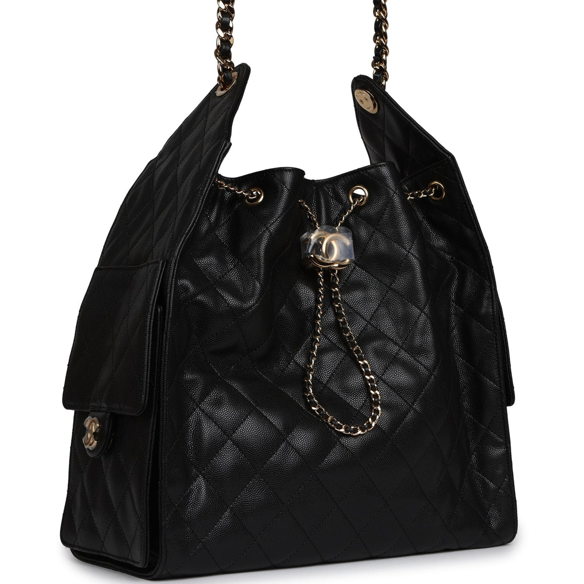 Chanel Medium 25 Hobo Bag Black Caviar Gold Hardware