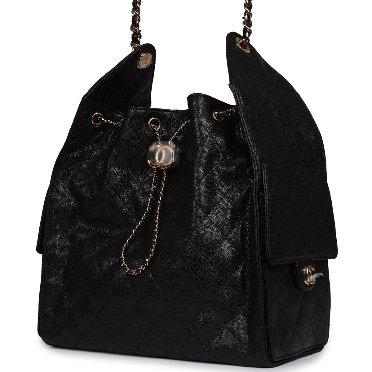 Chanel Medium 25 Hobo Bag Black Caviar Gold Hardware