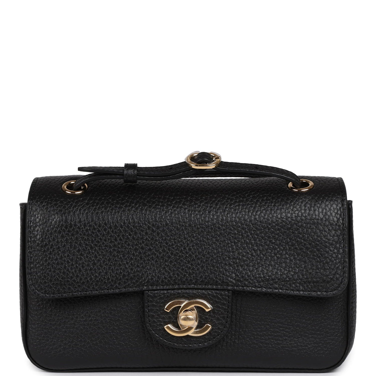 Chanel Mini "Souplissimo" Flap Bag Black Grained Calfskin Gold Hardware