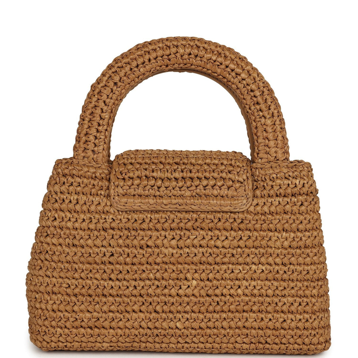 Chanel Small Kelly Shopper Dark Beige Raffia Brushed Gold Hardware