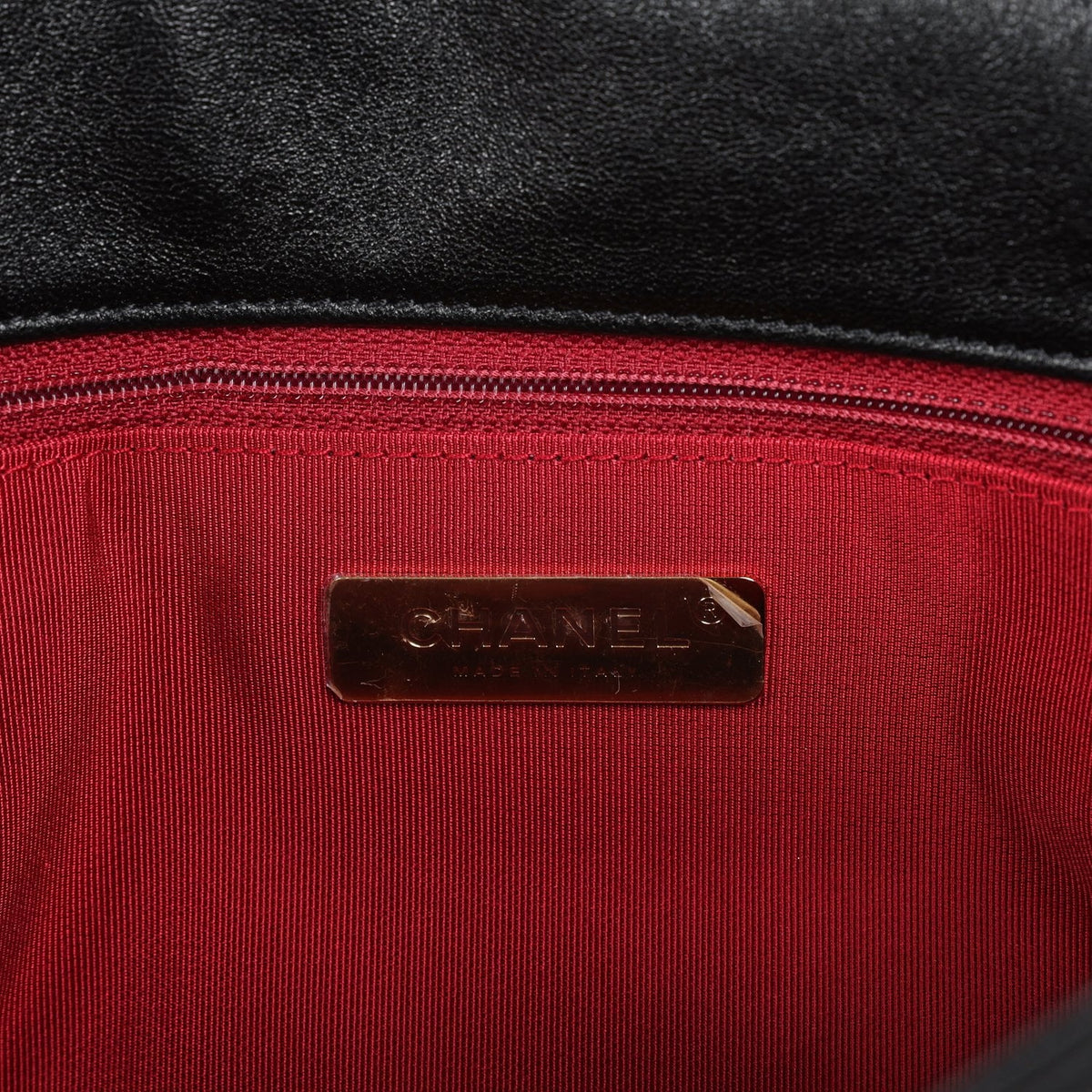 Chanel Large 19 Flap Bag Black Shiny Lambskin Mixed Metal Hardware