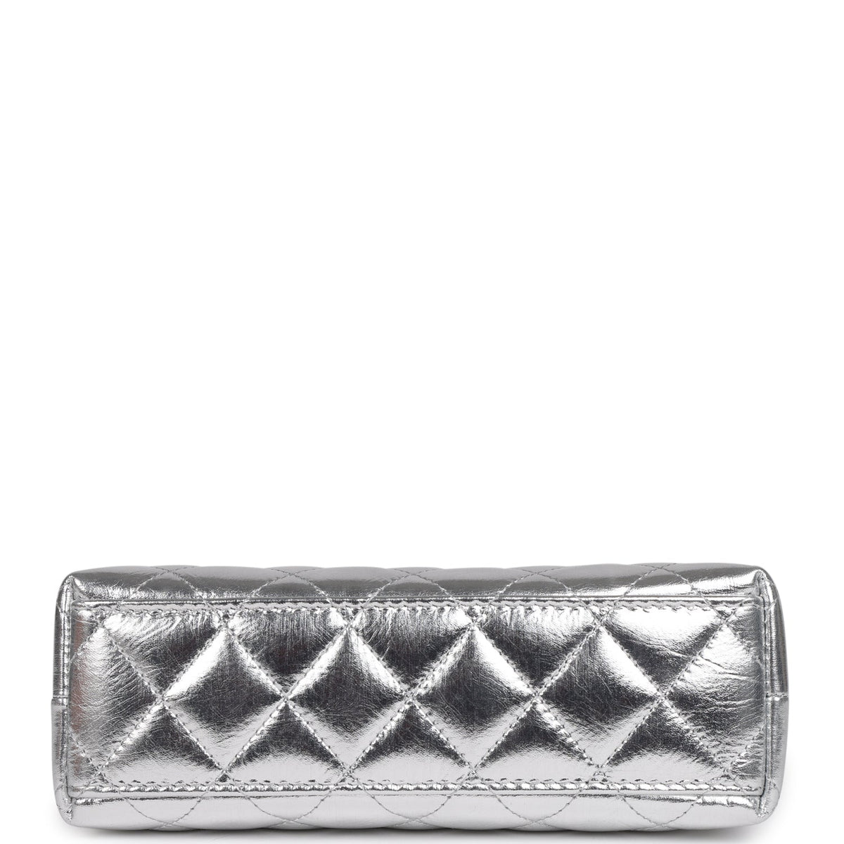 Chanel Small Kelly Shopper Silver Metallic Calfskin Light Gold Hardware