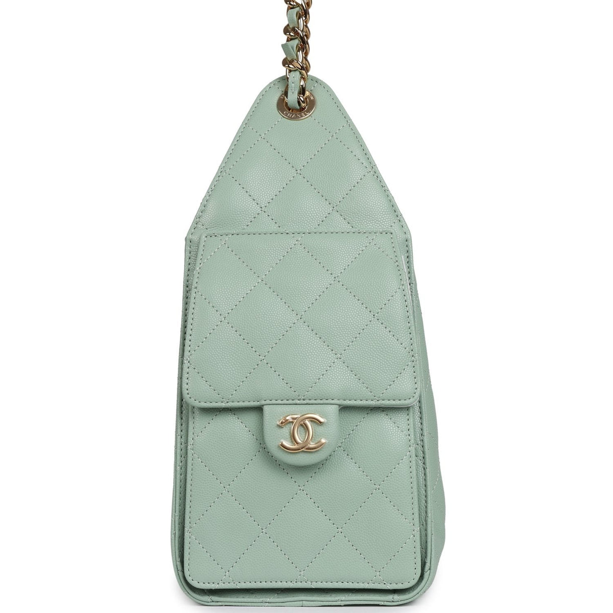 Chanel Small 25 Hobo Bag Light Green Caviar Gold Hardware