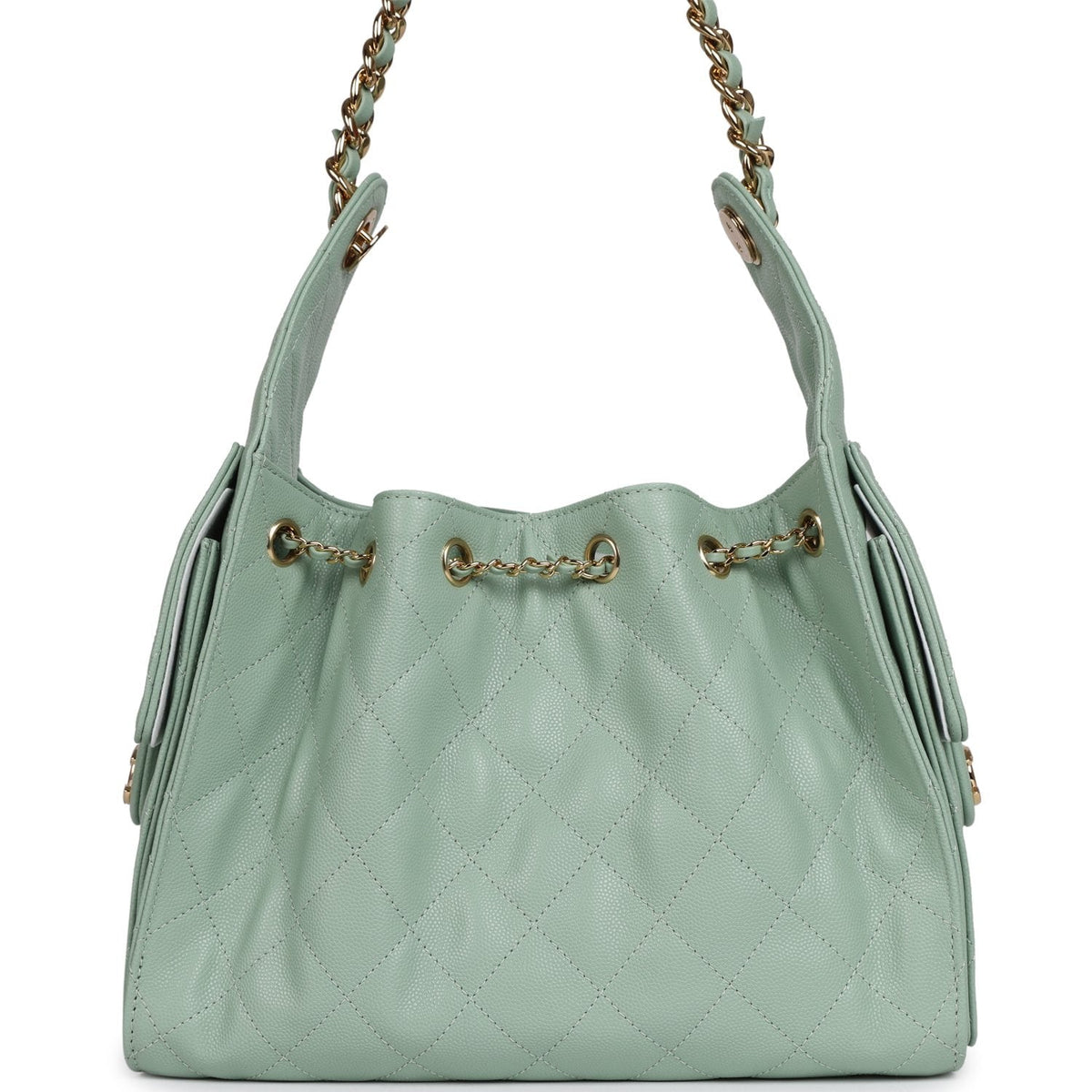 Chanel Small 25 Hobo Bag Light Green Caviar Gold Hardware