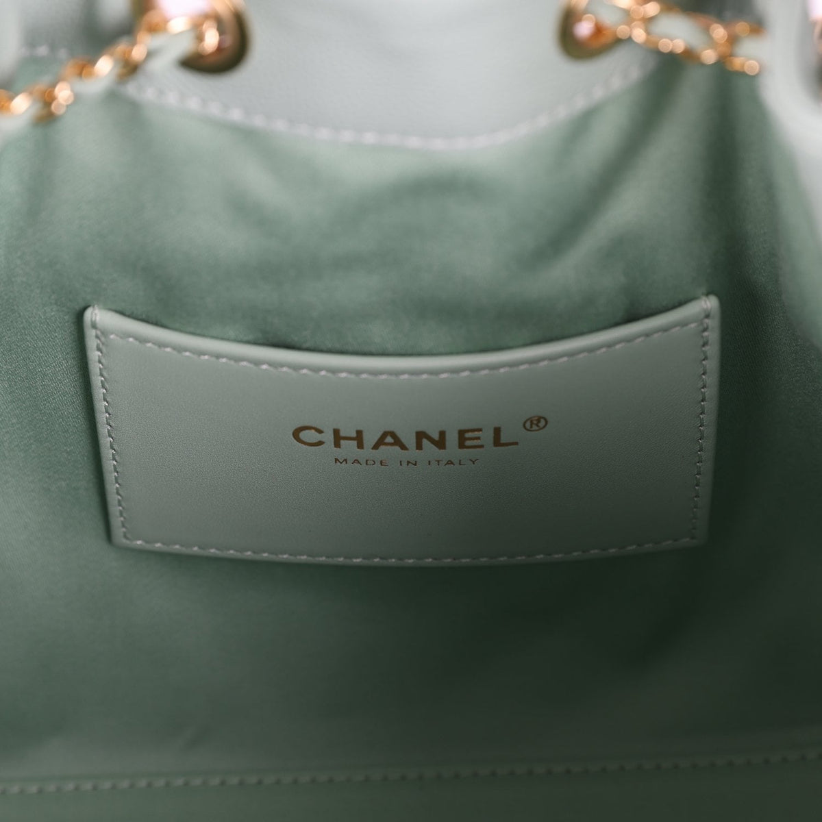 Chanel Small 25 Hobo Bag Light Green Caviar Gold Hardware