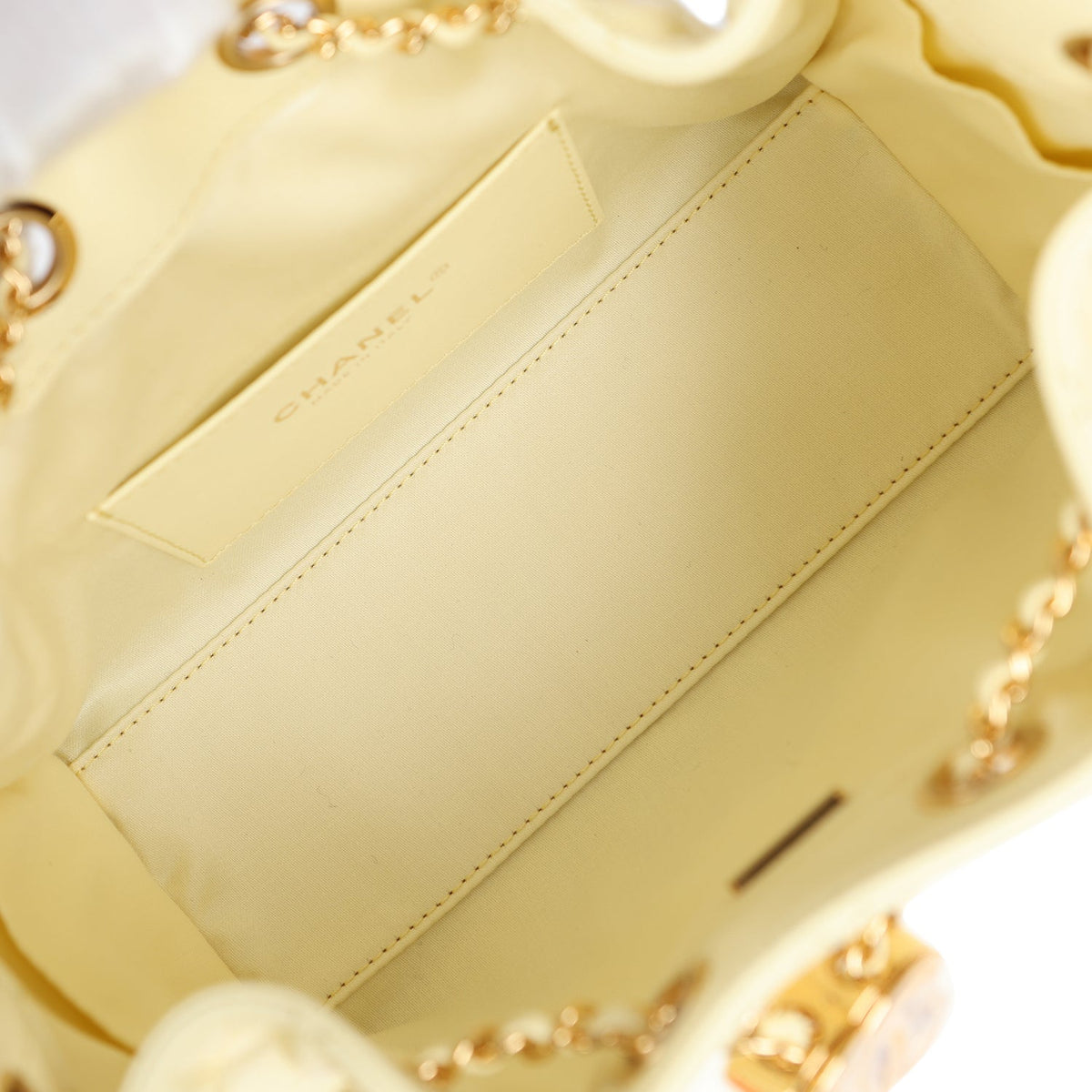 Chanel Mini 25 Hobo Bag Light Yellow Caviar Gold Hardware