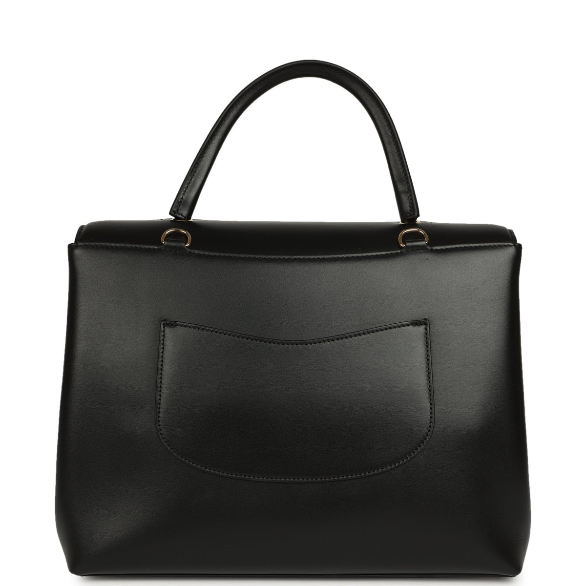 Chanel Top Handle Envelope Flap Bag Black Calfskin Gold Hardware