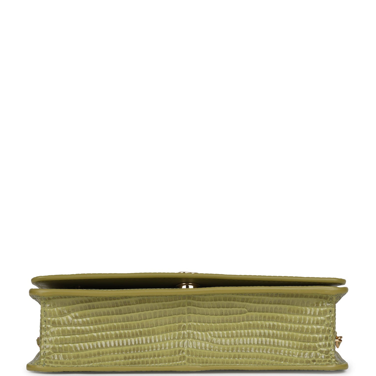 Chanel Wallet On Chain WOC Green Lizard Embossed Calfskin Gold Hardware