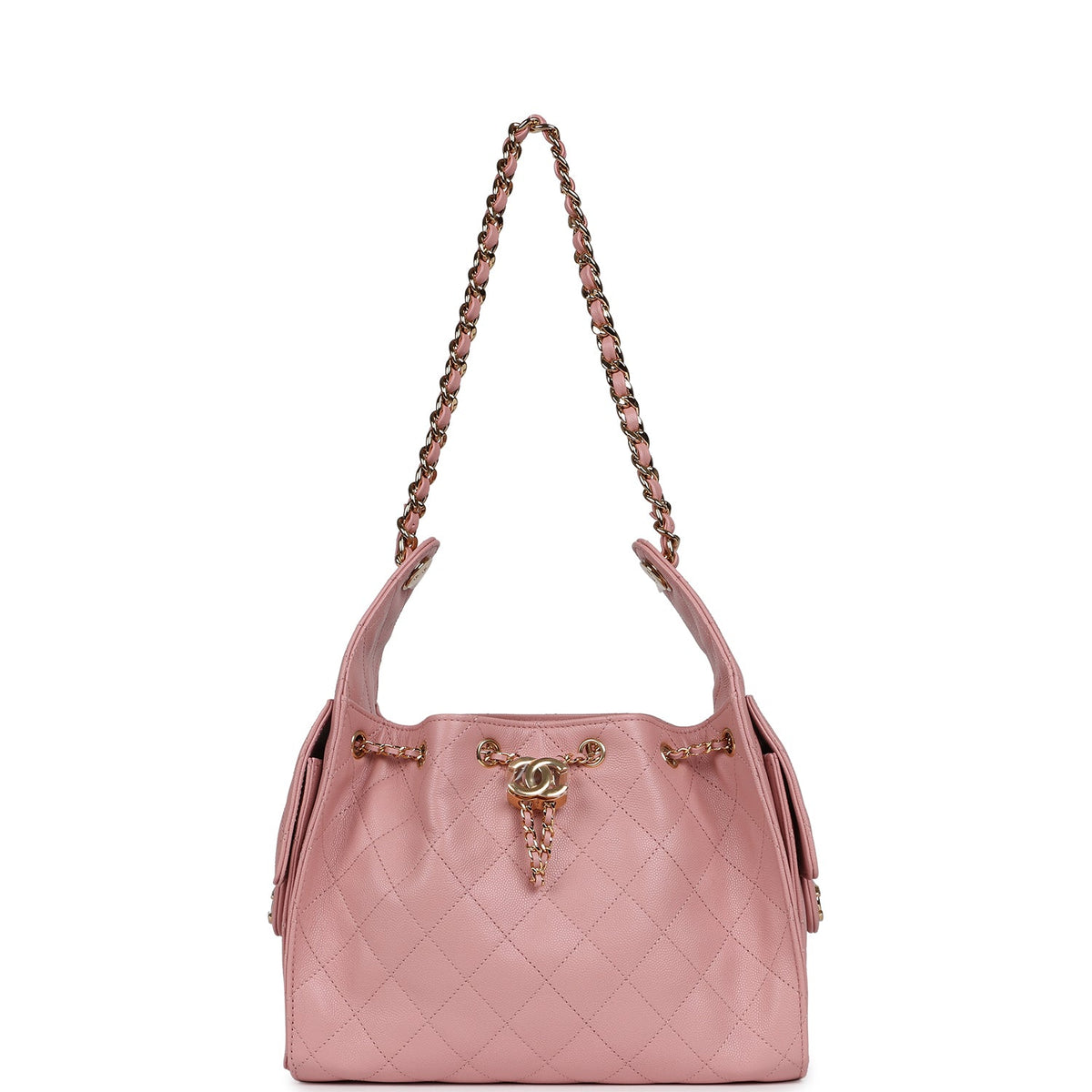Chanel Small 25 Hobo Bag Pink Caviar Gold Hardware