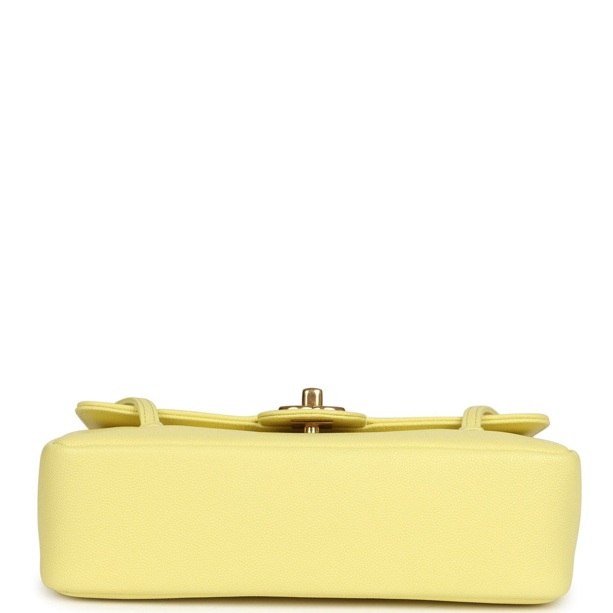 Chanel Small Preppy Coco Flap Bag Light Yellow Caviar Brushed Gold Hardware