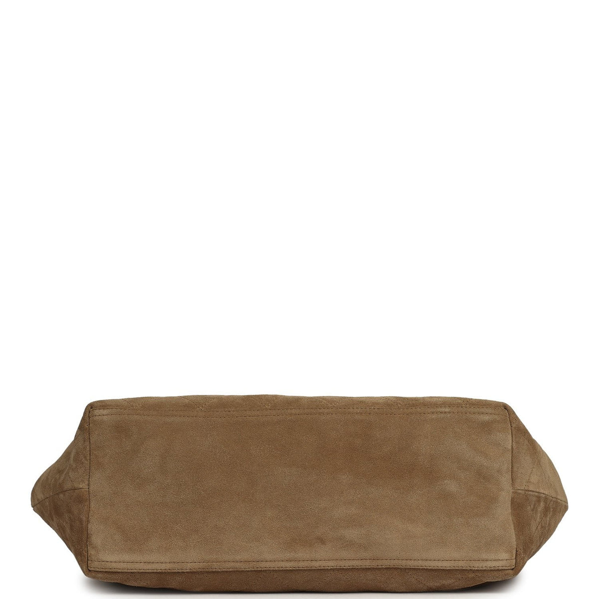 Chanel Large CC Cabas Hobo Bag Dark Beige Suede Gold Hardware