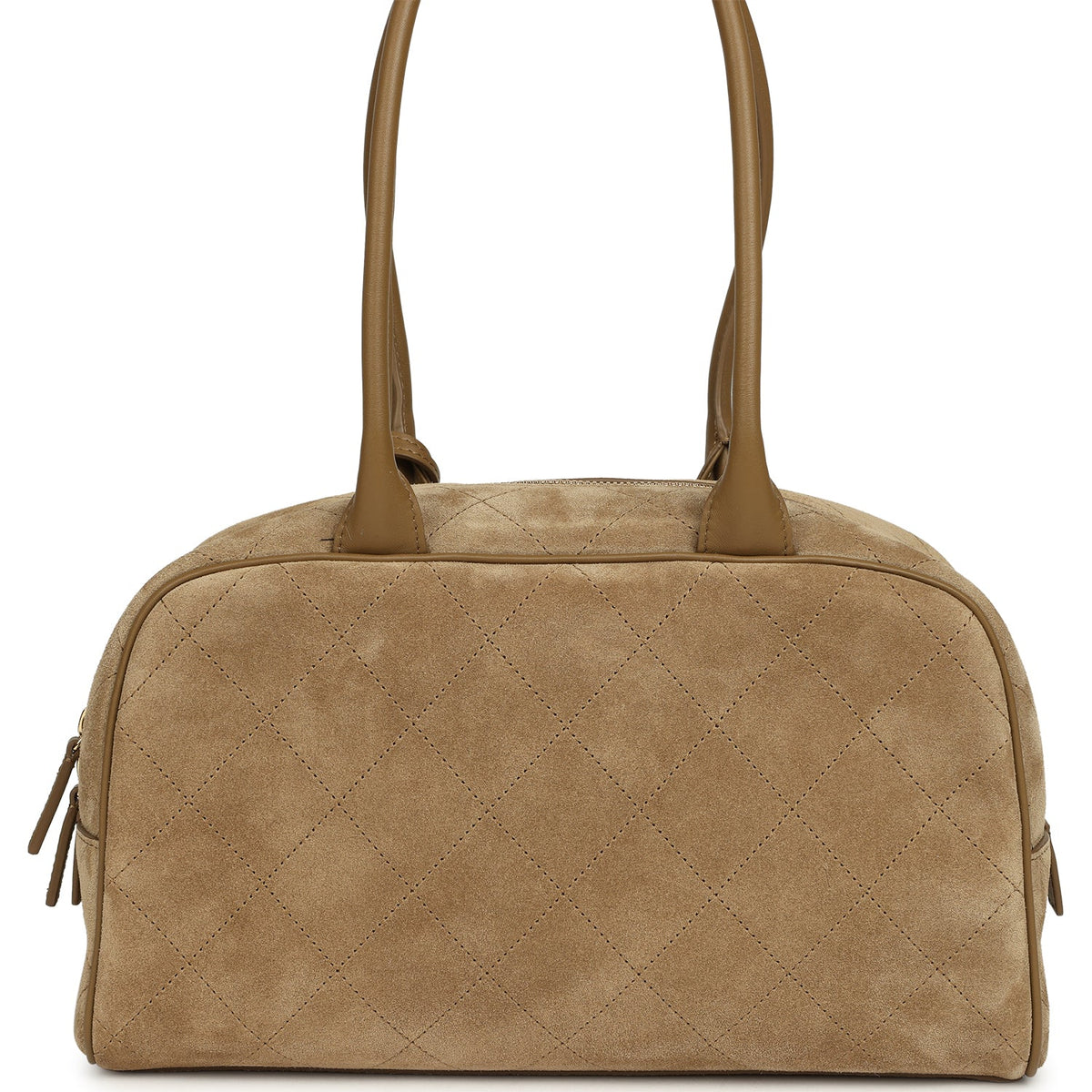 Chanel Small "Perfect Bowling" Bag Dark Beige Suede Gold Hardware