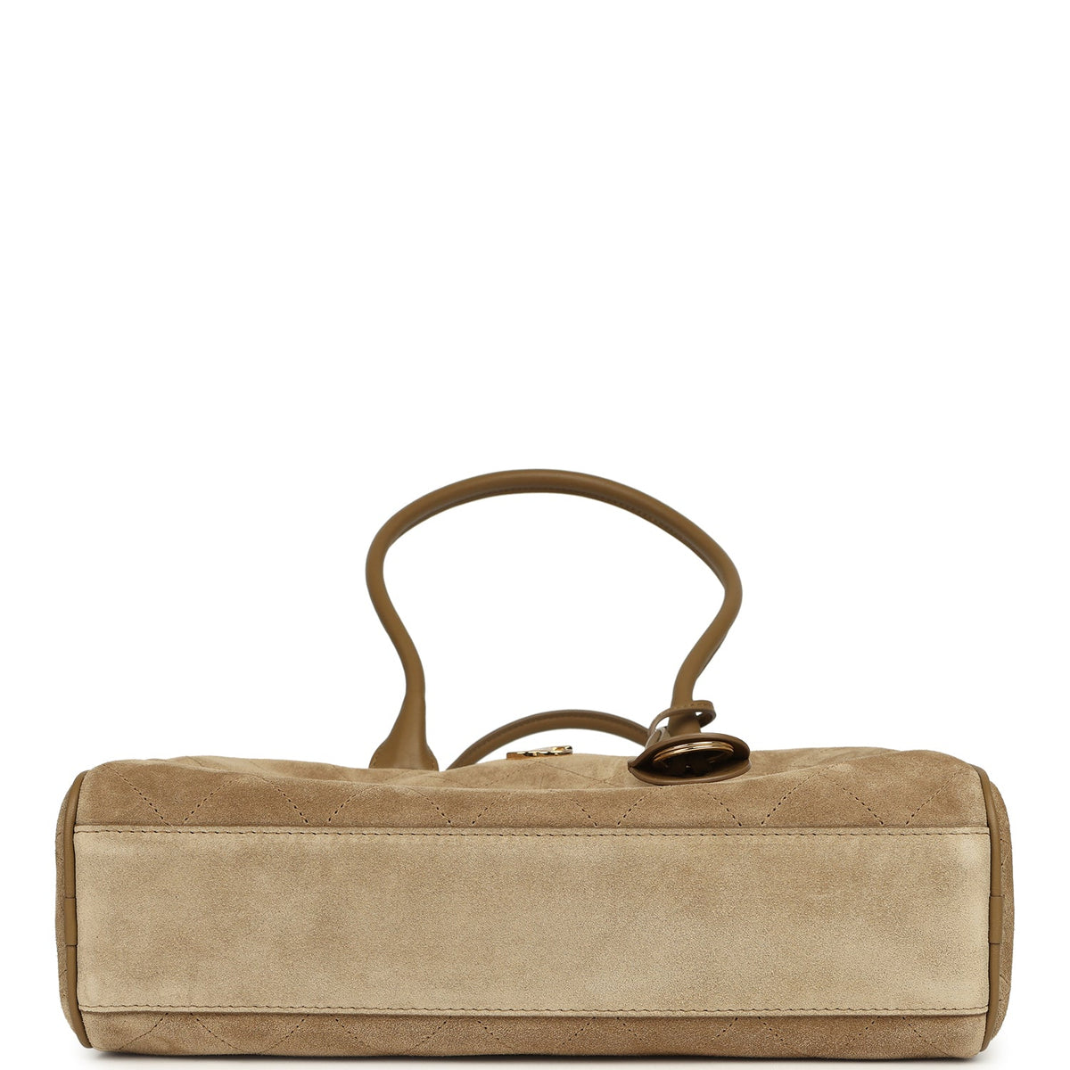 Chanel Small "Perfect Bowling" Bag Dark Beige Suede Gold Hardware