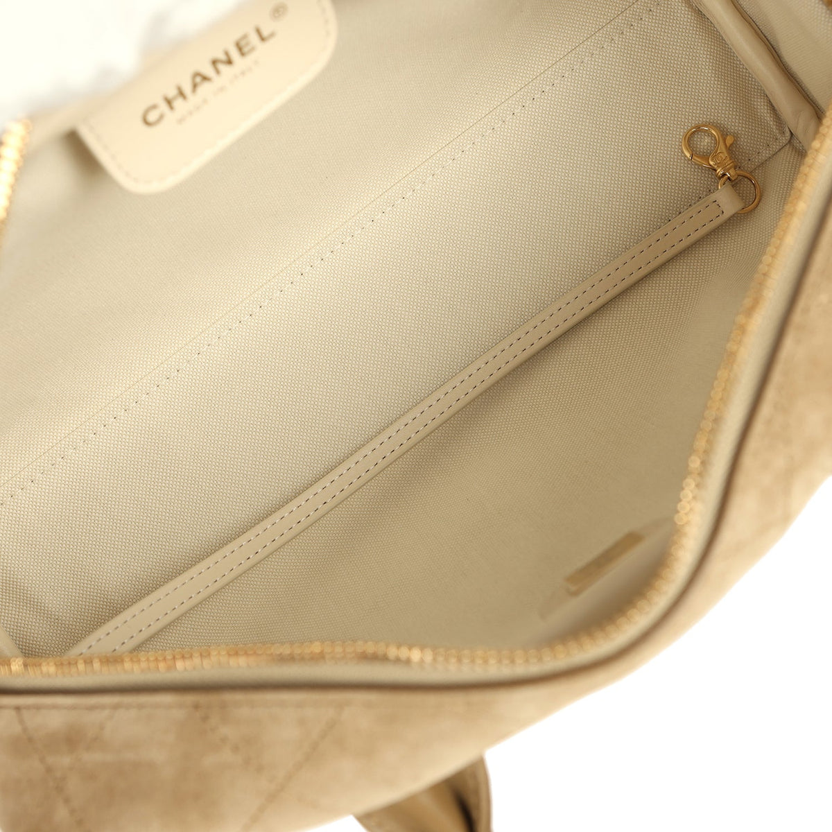 Chanel Small "Perfect Bowling" Bag Dark Beige Suede Gold Hardware