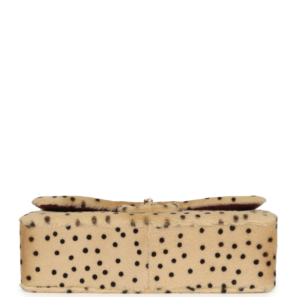 Chanel "Cheetah Print" Medium Flap Bag Light Beige Calf Hair and Black Lambskin Gold Hardware