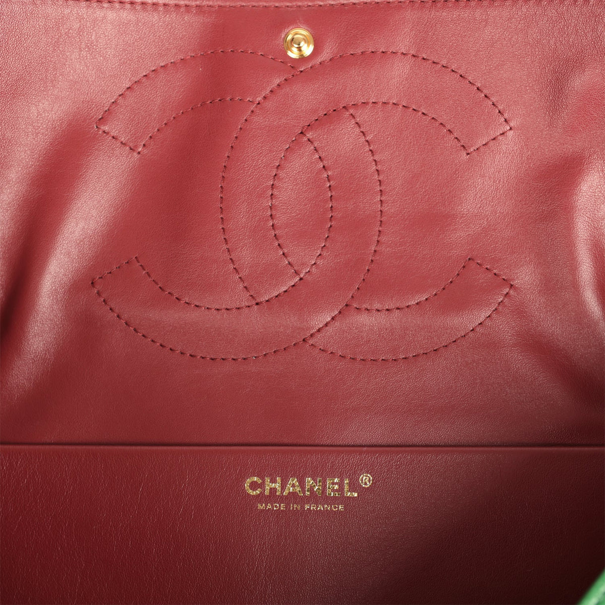 Chanel Maxi "Souplissimo" Small Flap Bag Green Grained Calfskin Gold Hardware