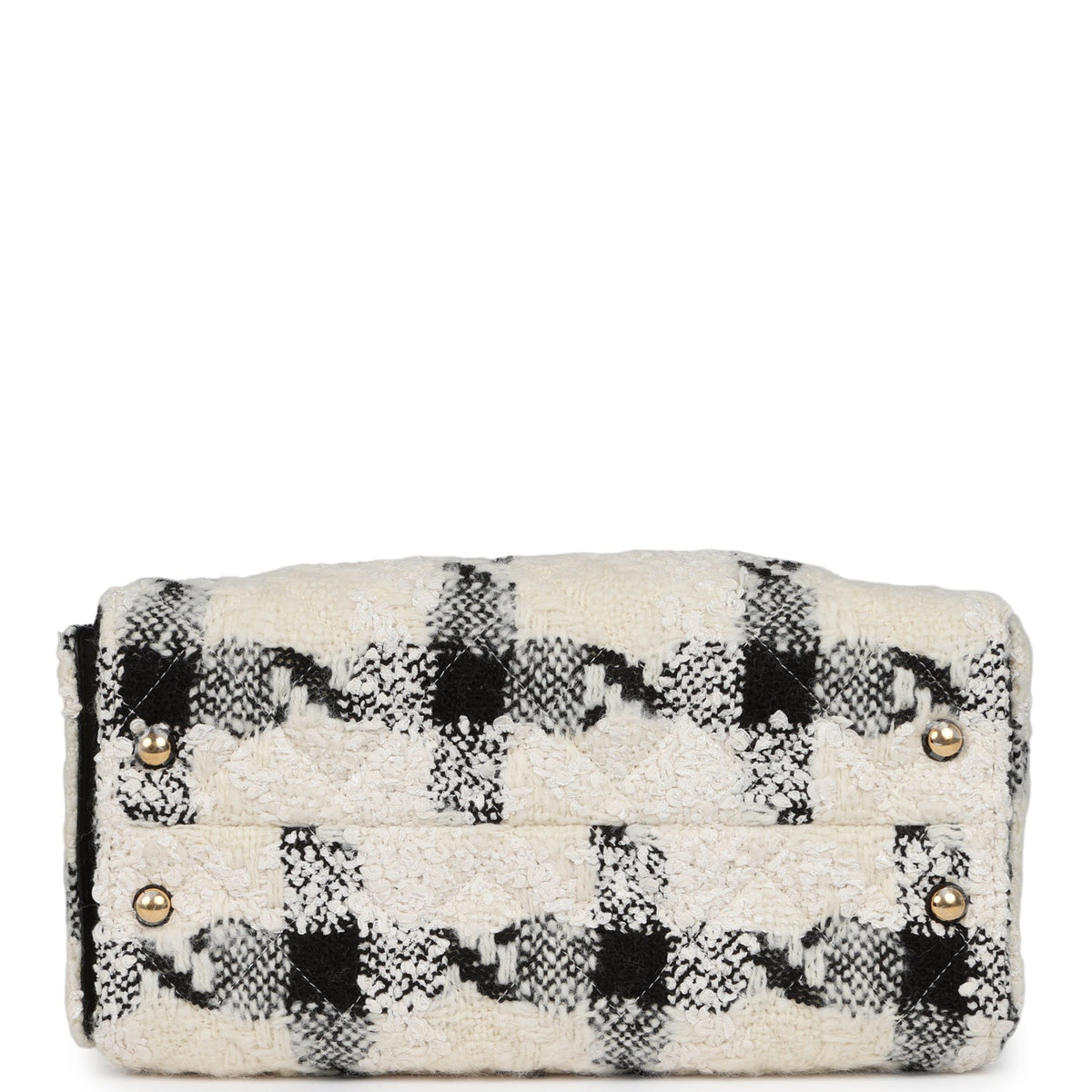 Chanel Small 25 Hobo Bag White, Black Tweed Gold Hardware