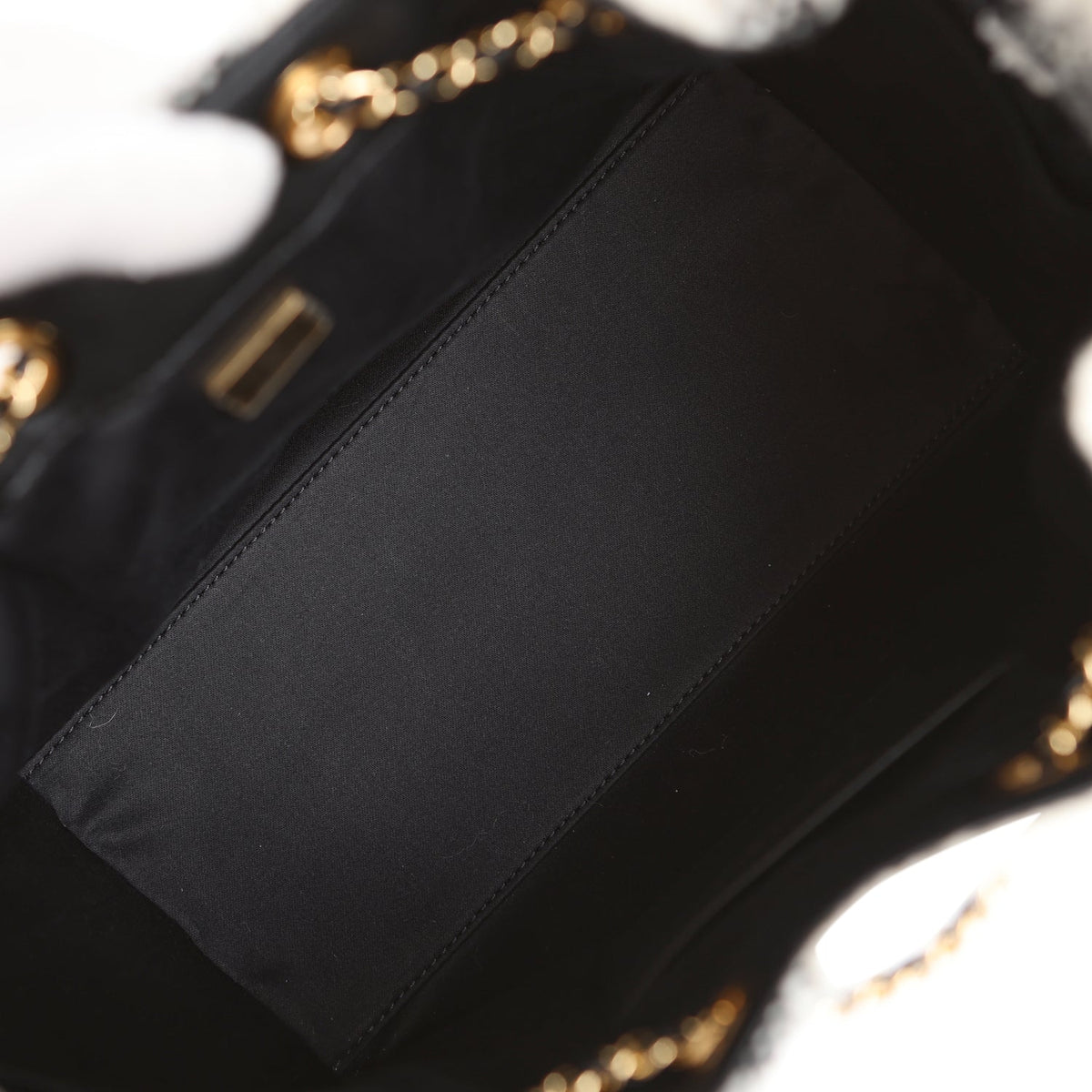 Chanel Small 25 Hobo Bag White, Black Tweed Gold Hardware