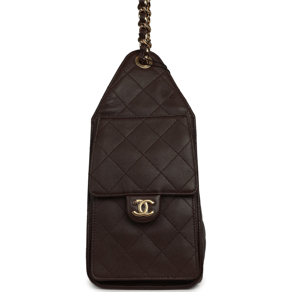 Chanel Small 25 Hobo Bag Dark Brown Caviar Gold Hardware