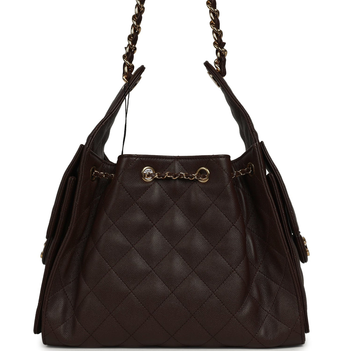 Chanel Small 25 Hobo Bag Dark Brown Caviar Gold Hardware