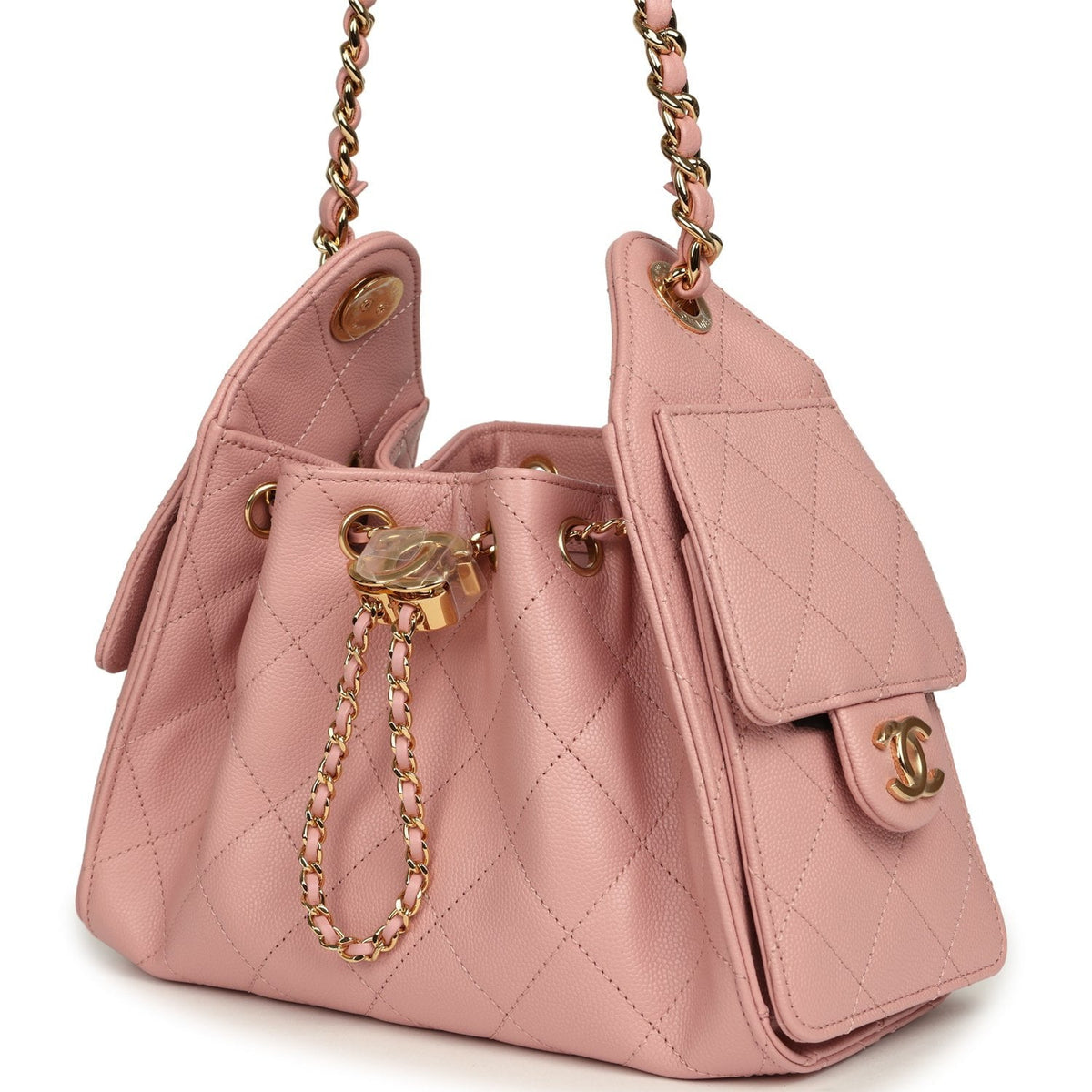 Chanel Mini 25 Hobo Bag Light Pink Caviar Gold Hardware