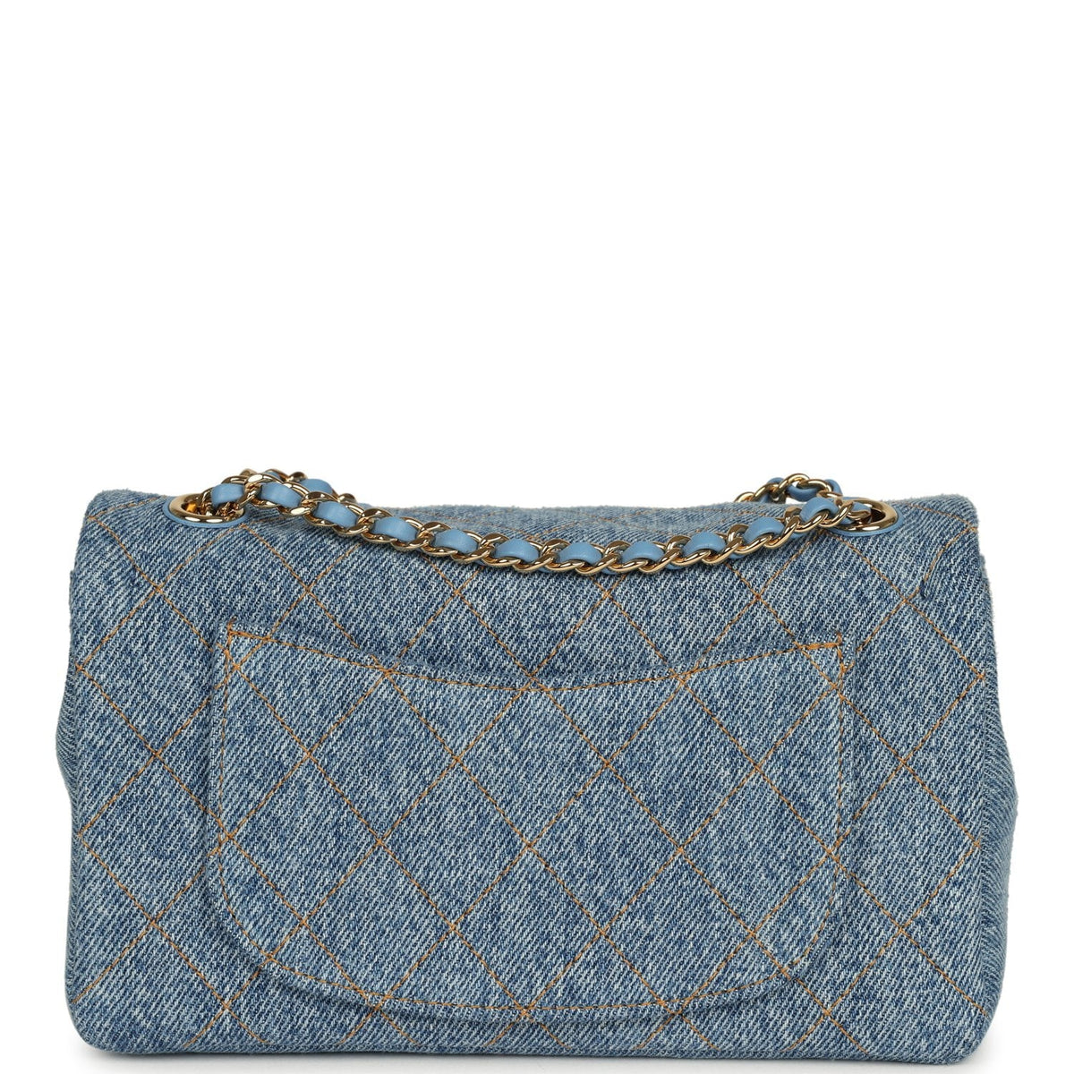 Chanel Mini "Souplissimo" Flap Bag Blue Denim Gold Hardware