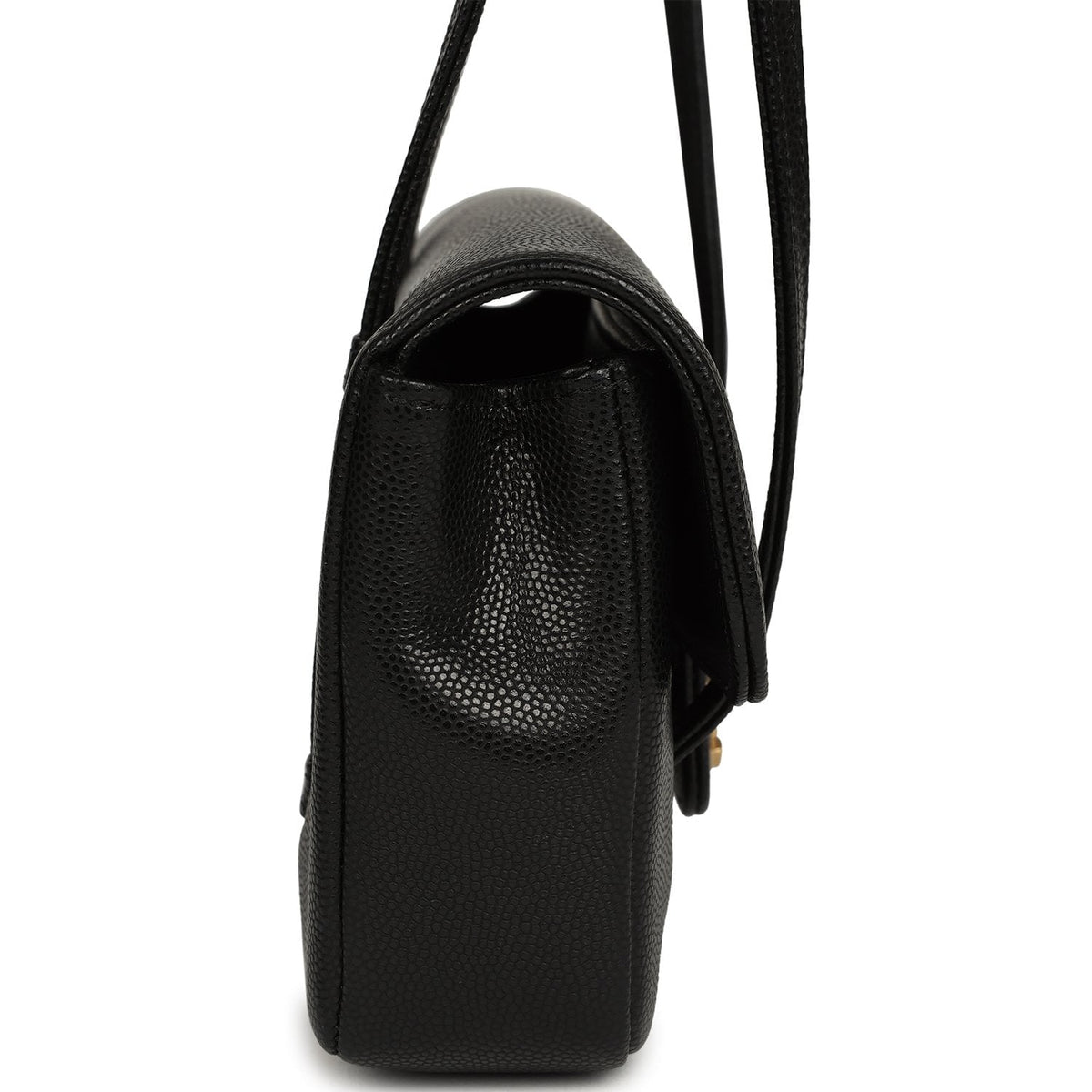 Chanel Mini Preppy Coco Clutch with Straps Black Shiny Caviar Brushed Gold Hardware
