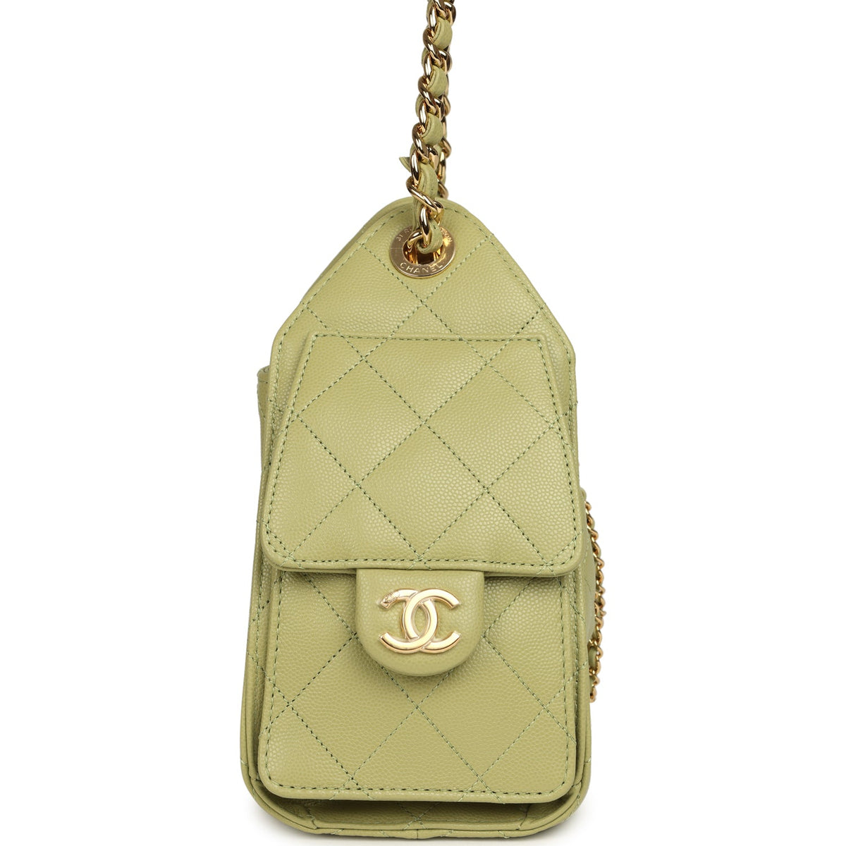 Chanel Mini 25 Hobo Bag Green Caviar Gold Hardware