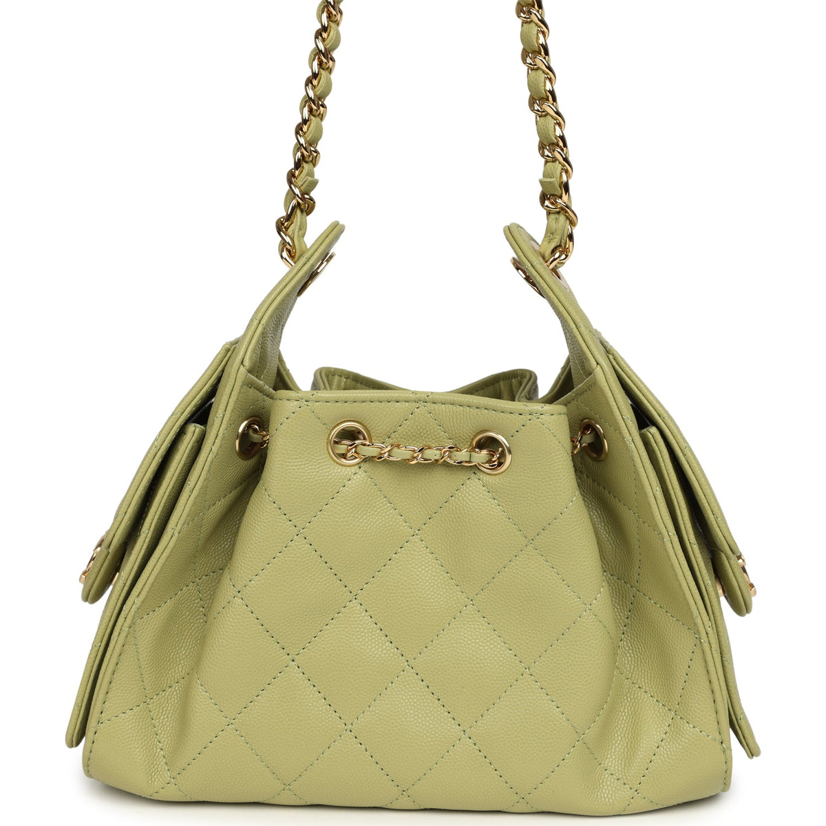 Chanel Mini 25 Hobo Bag Green Caviar Gold Hardware
