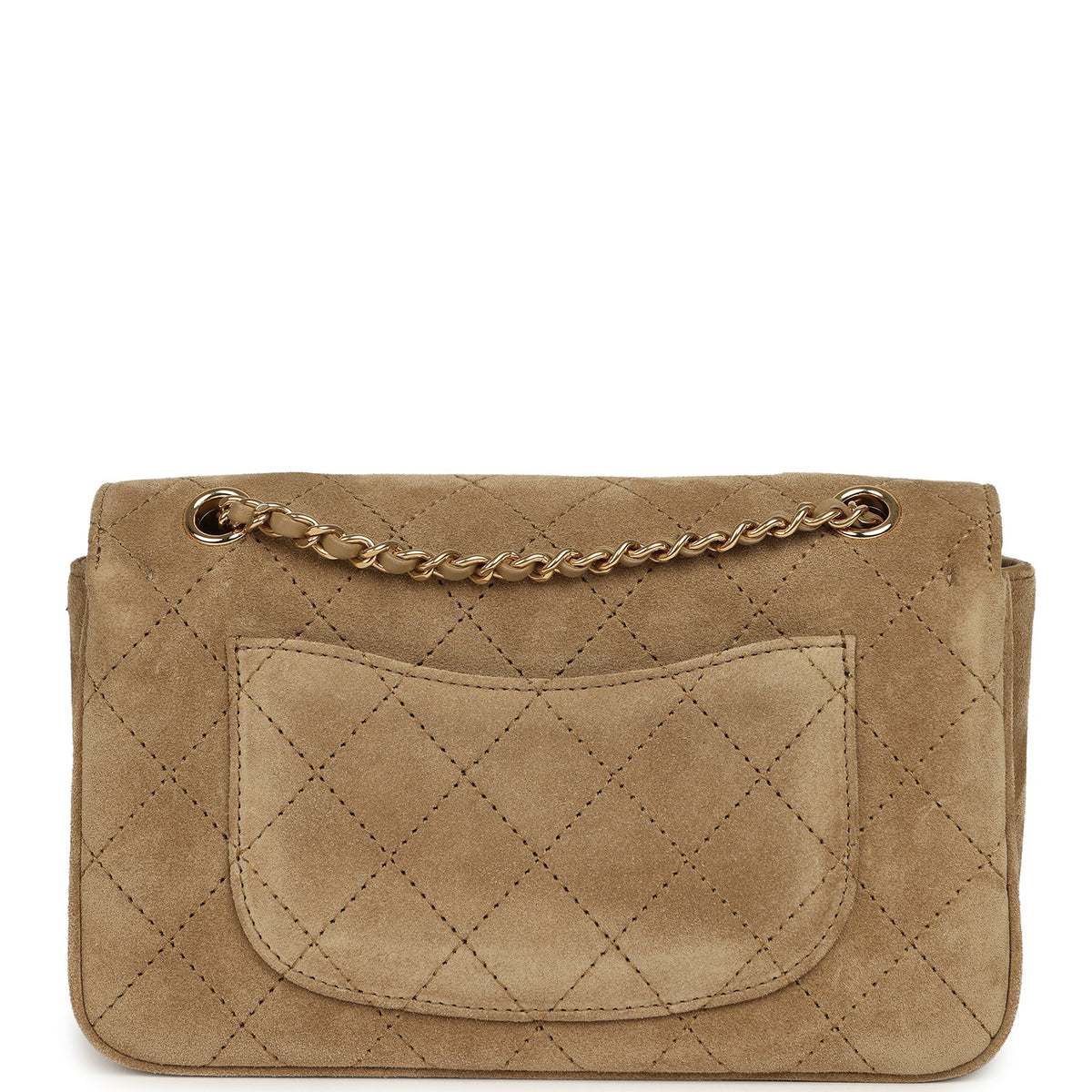 Chanel Mini "Souplissimo" Flap Bag Beige Suede Gold Hardware