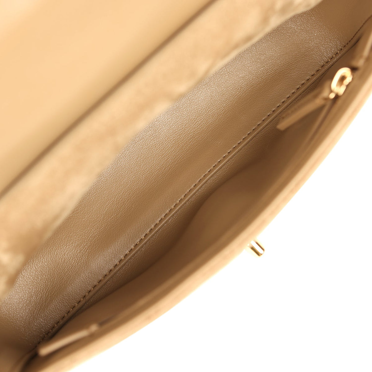 Chanel Mini "Souplissimo" Flap Bag Beige Suede Gold Hardware