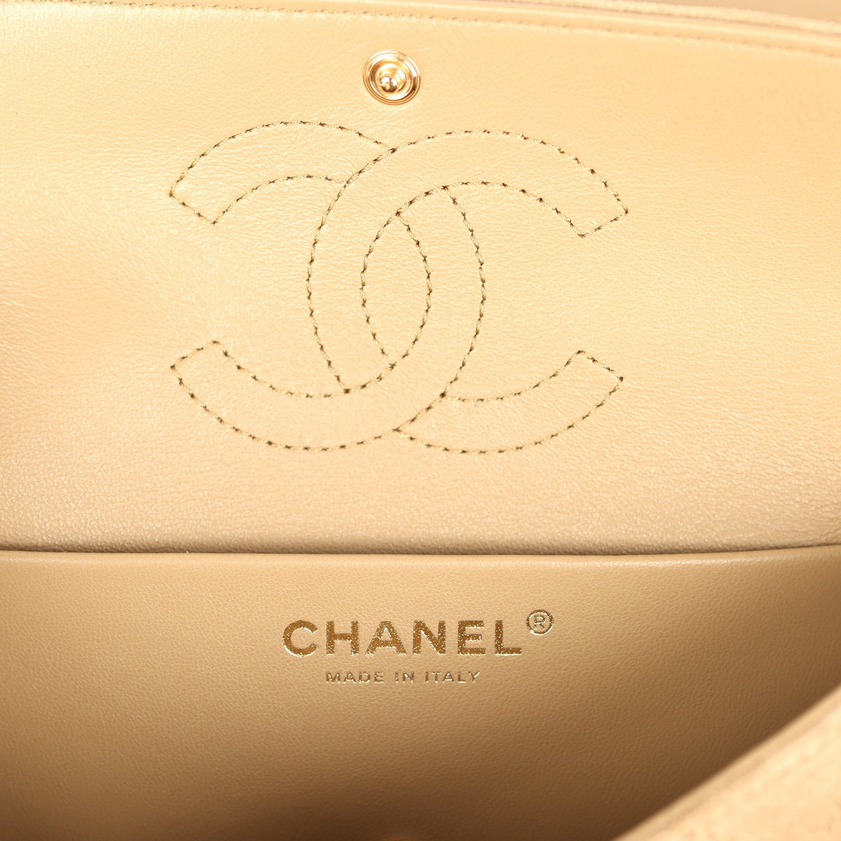 Chanel Mini "Souplissimo" Flap Bag Beige Suede Gold Hardware