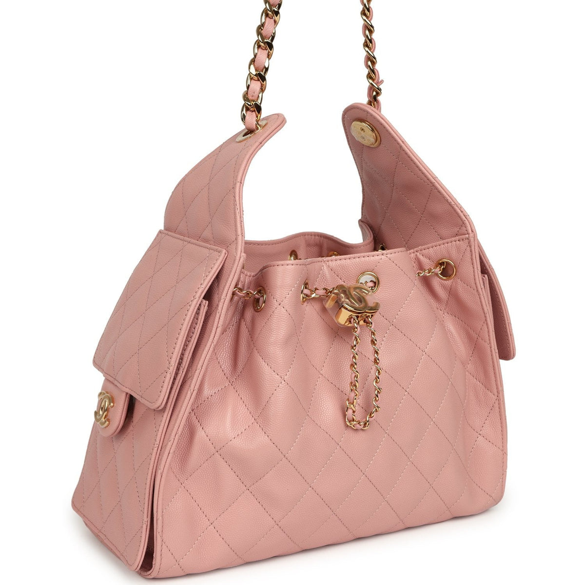 Chanel Small 25 Hobo Bag Light Pink Caviar Gold Hardware