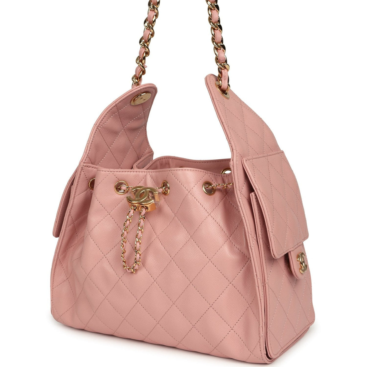 Chanel Small 25 Hobo Bag Light Pink Caviar Gold Hardware