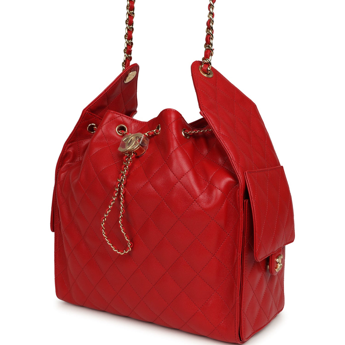Chanel Medium 25 Hobo Bag Dark Red Caviar Gold Hardware