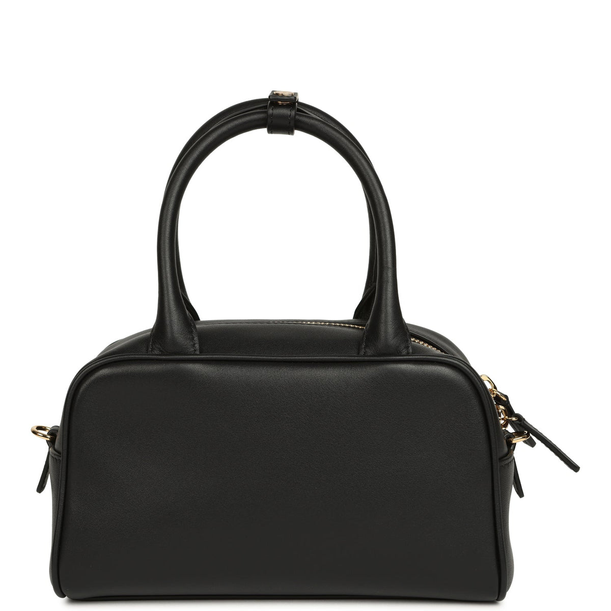 Chanel Mini Bowling Bag with Strap Black Calfskin Gold Hardware