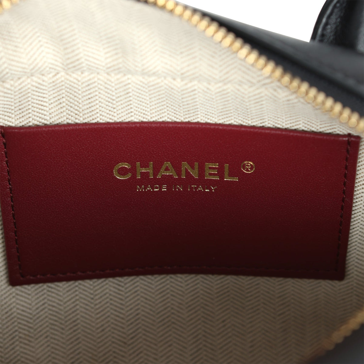 Chanel Mini Bowling Bag with Strap Black Calfskin Gold Hardware