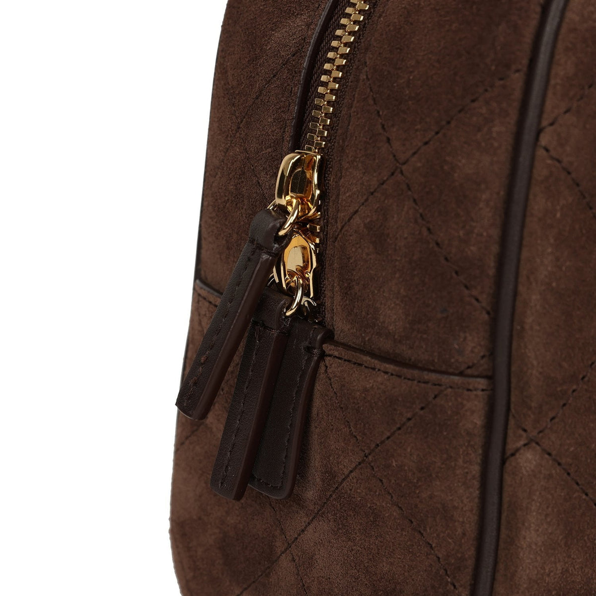 Chanel Small "Perfect Bowling" Bag Dark Brown Suede Gold Hardware