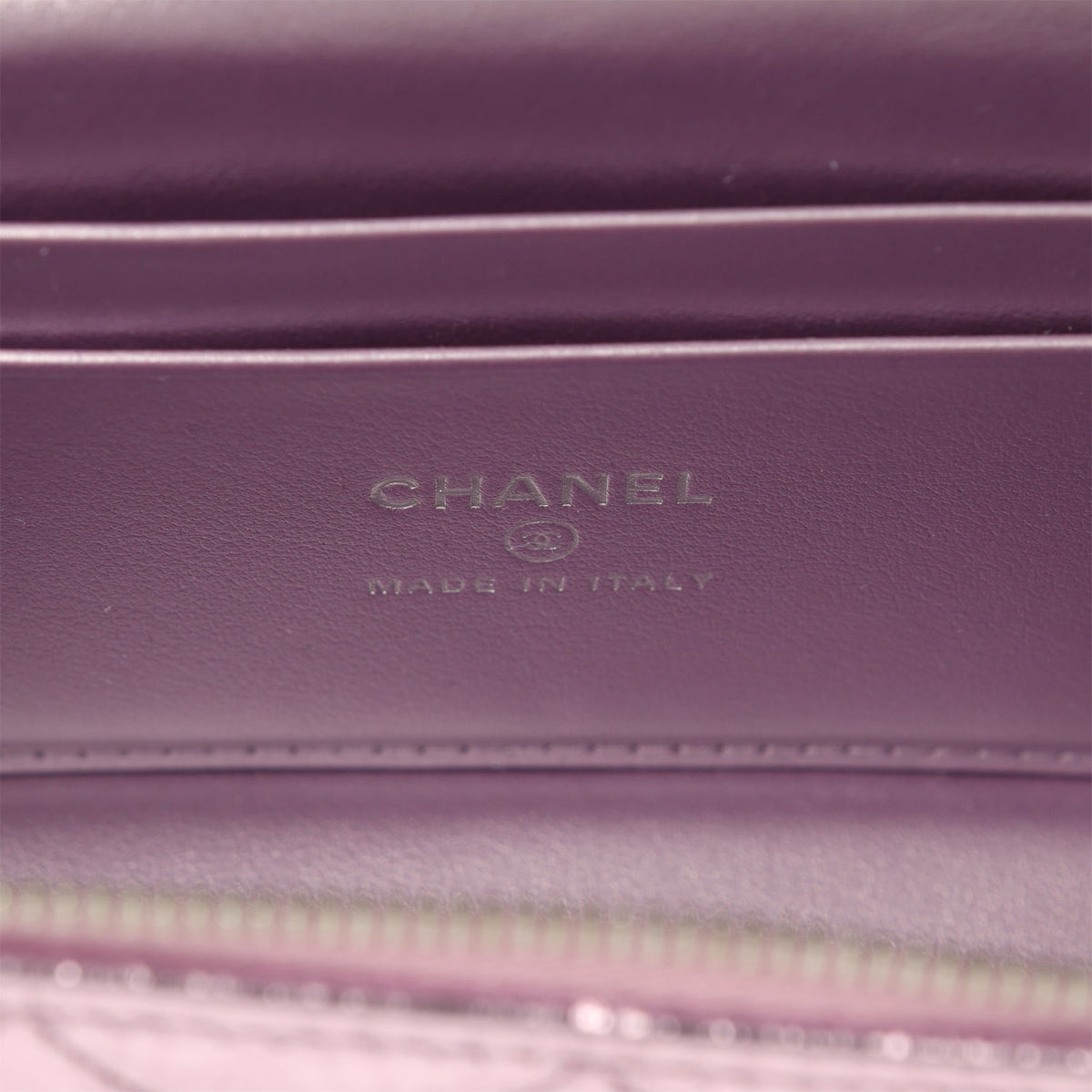 Chanel Trendy Top Handle Long Vanity Case with Chain Pink Metallic Calfskin Silver Hardware