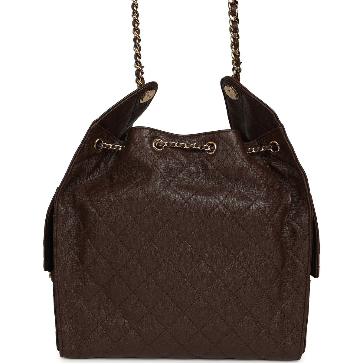 Chanel Medium 25 Hobo Bag Dark Brown Caviar Gold Hardware