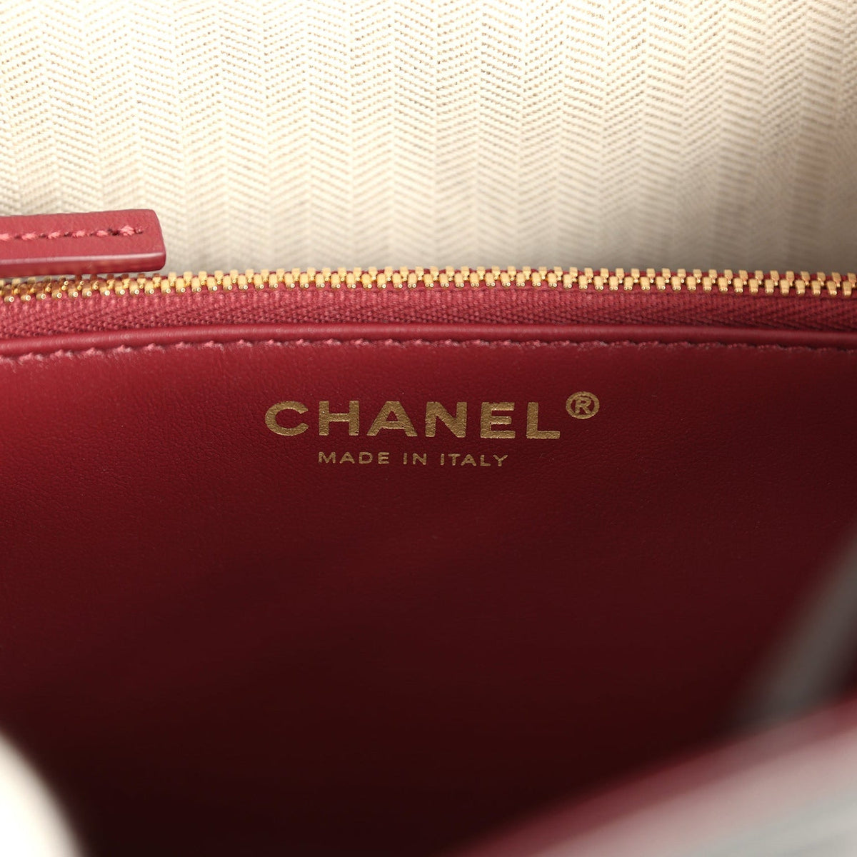 Chanel "CC Loop" Drawstring Bucket Bag with Leather Strap Black, Burgundy Calfskin Gold Hardware